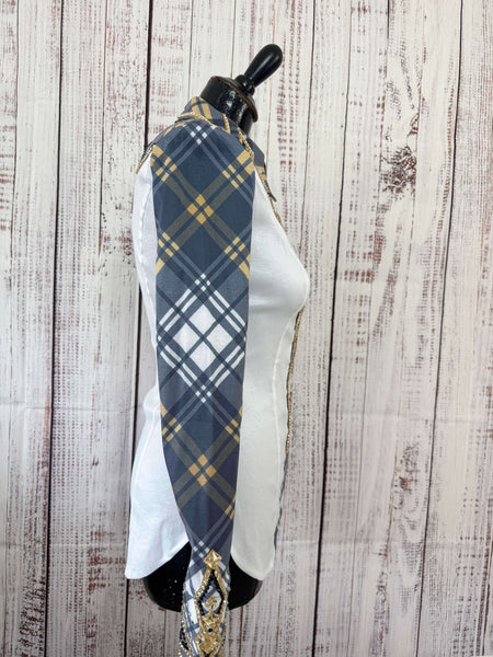 DC Custom Label - White, Navy & French Tan Plaid Day Shirt Set (S)