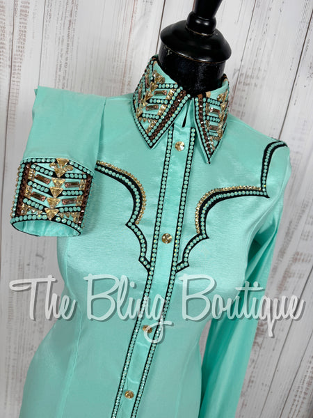 Mint, black, Tan & Bronze Day Shirt Set (Small)