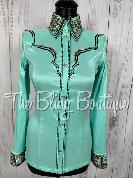 Mint, black, Tan & Bronze Day Shirt Set (Small)