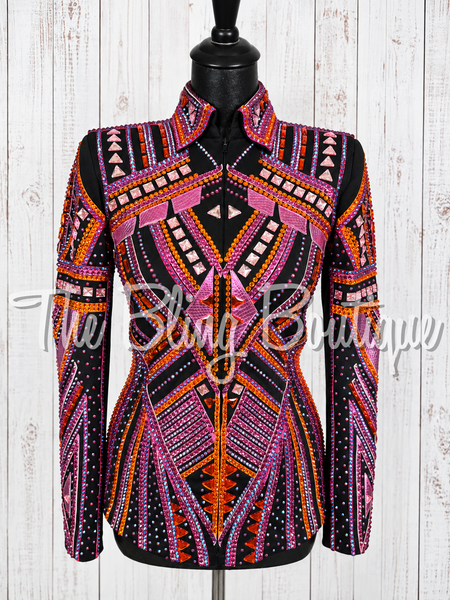 Black, Fuchsia, Pink & Orange Showmanship Jacket (Small)