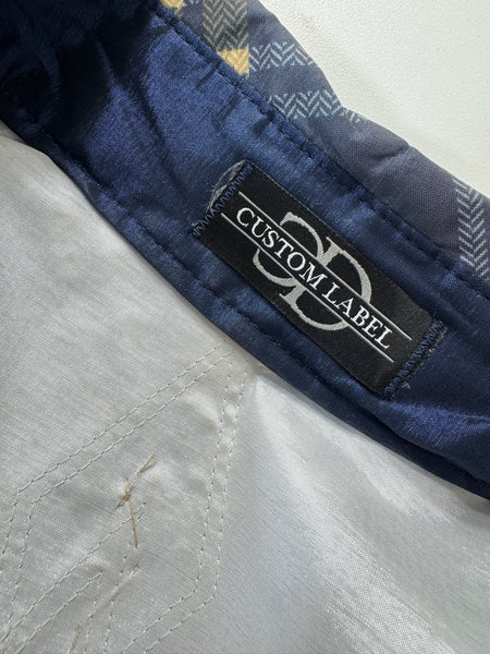 DC Custom Label - White, Navy & French Tan Plaid Day Shirt Set (S)