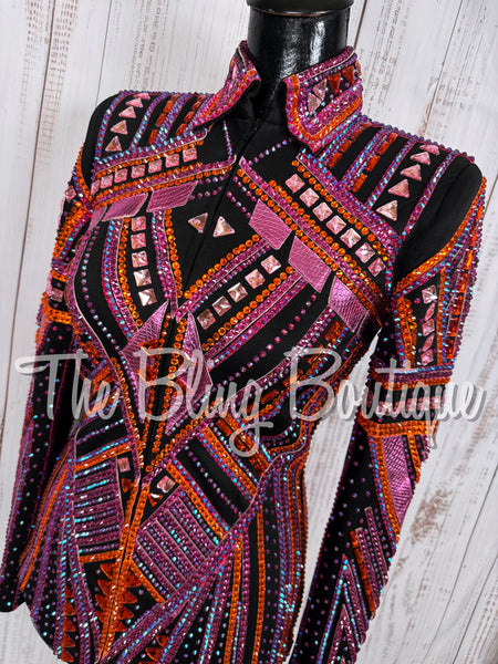 Black, Fuchsia, Pink & Orange Showmanship Jacket (Small)