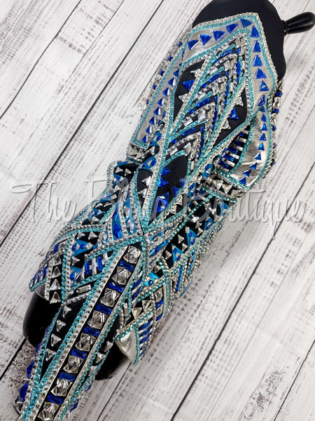 Black, Turquoise & Silver Showmanship Jacket (S)