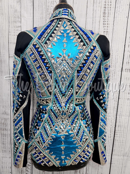 Black, Turquoise & Silver Showmanship Jacket (S)