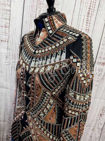 Black, Rose Gold & Gunmetal Showmanship Jacket (M)