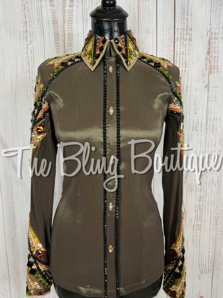 Muddy Dark Olive, Black, Copper & Tan Day Shirt Set (Small)