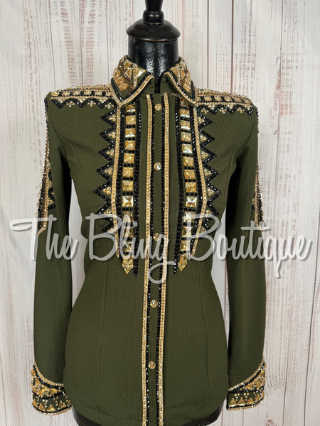 Olive Green, Tan & Black Day Shirt Set (Small)