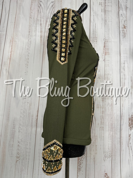 Olive Green, Tan & Black Day Shirt Set (Small)