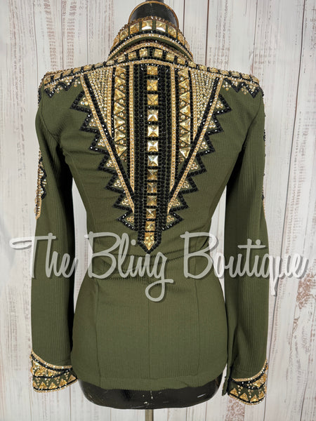 Olive Green, Tan & Black Day Shirt Set (Small)