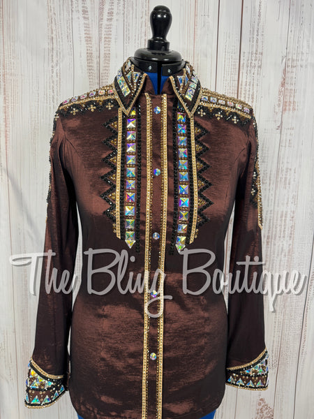 Chocolate Brown, Tan & Black Day Shirt Set (Large)
