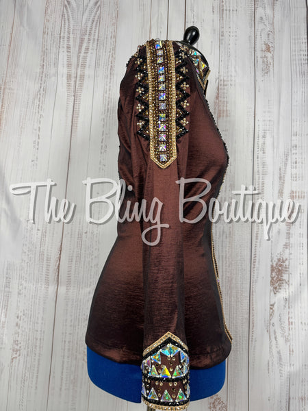 Chocolate Brown, Tan & Black Day Shirt Set (Large)