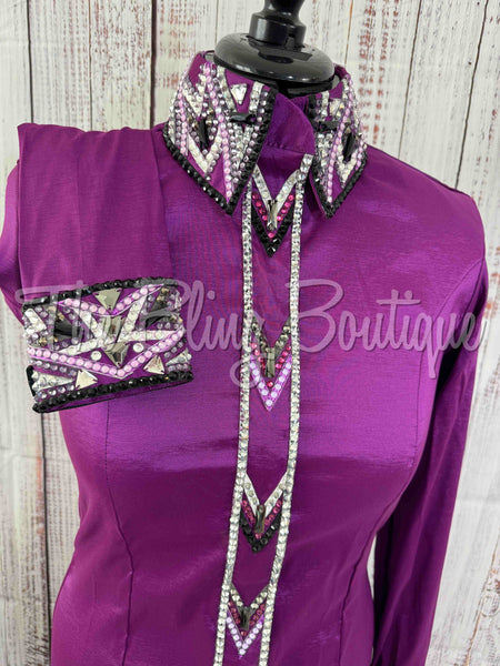 Berry, Black & Grey Day Shirt Set (L)
