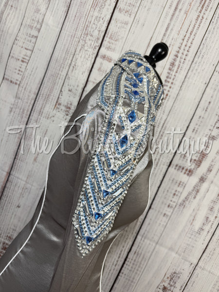 Grey, Baby Blue & White Day Shirt Set (M)