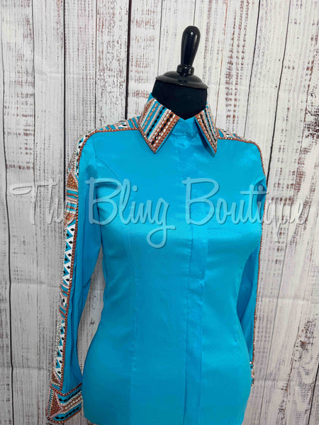 Turquoise & Copper Day Shirt Set (XL)