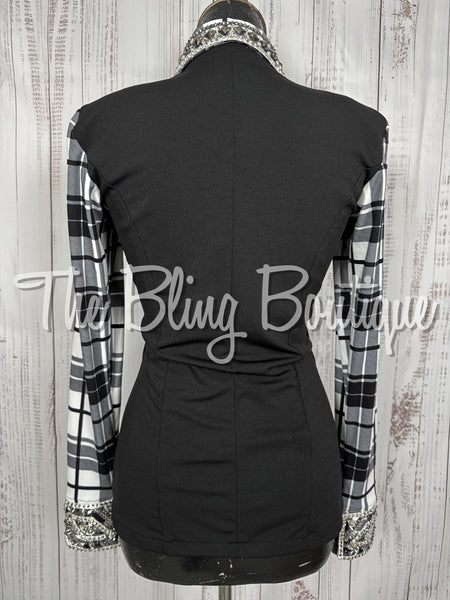Black & White Plaid Day Shirt Set (Small)