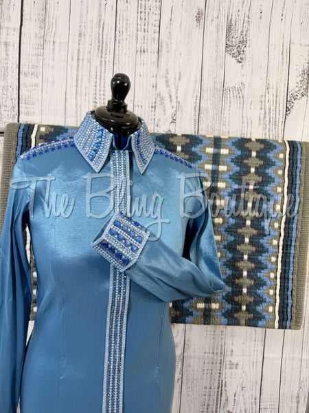 Smokey Blue & Periwinkle Day Shirt Set (L)