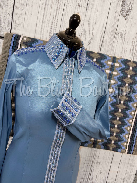 Smokey Blue & Periwinkle Day Shirt Set (L)