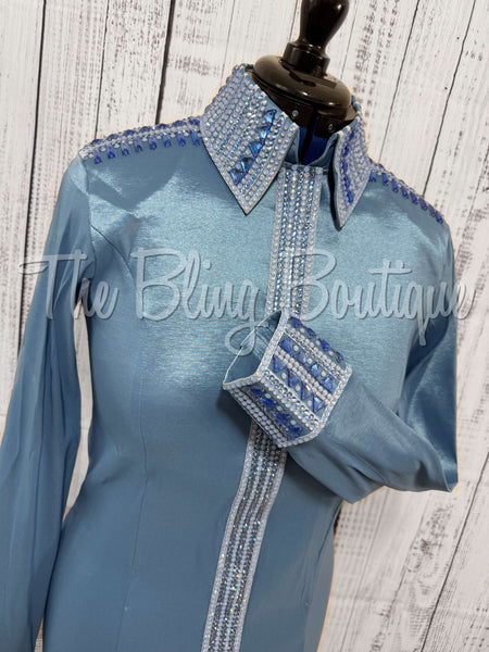 Smokey Blue & Periwinkle Day Shirt Set (L)