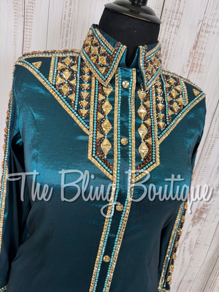 Ocean Teal, Bronze, Teal & Tan Day Shirt Set (2XL)