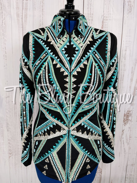 RE-ORDER Black, Turquoise, Mint & White Showmanship Jacket (Choose Your Size)