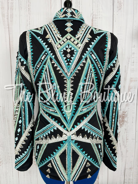 RE-ORDER Black, Turquoise, Mint & White Showmanship Jacket (Choose Your Size)