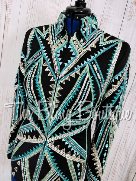 RE-ORDER Black, Turquoise, Mint & White Showmanship Jacket (Choose Your Size)