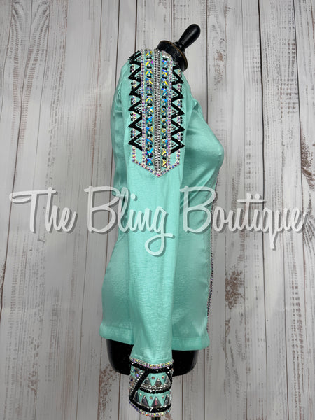 RE-ORDER Mint Gree, Black & White/AB Day Shirt Set (Choose Your Size)