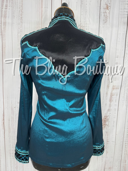 Ocean Teal, Black & Teal Day Shirt Set (Small)