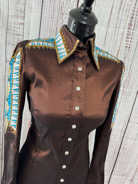 Sarah Longworth - Chocolate & Turquoise Day Shirt