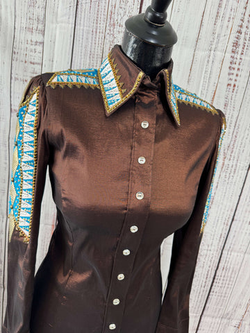 Sarah Longworth - Chocolate & Turquoise Day Shirt