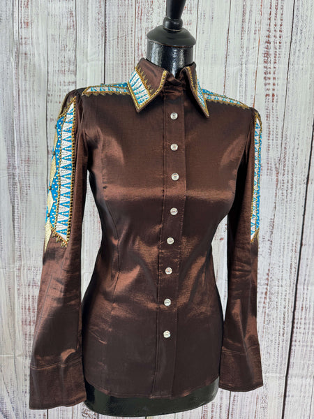 Sarah Longworth - Chocolate & Turquoise Day Shirt