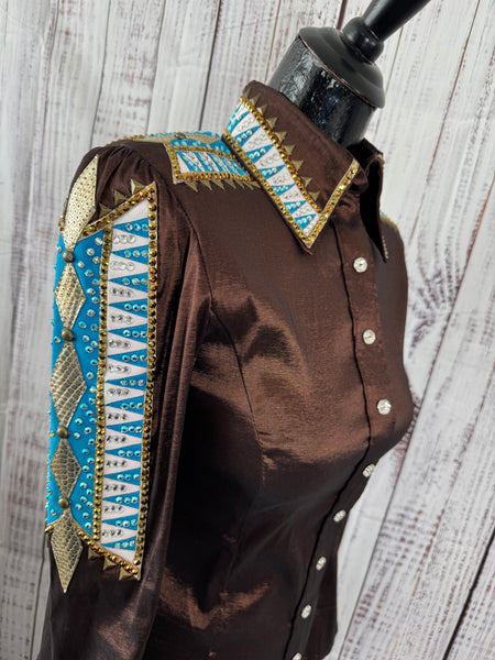 Sarah Longworth - Chocolate & Turquoise Day Shirt