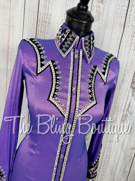 Lavender, Black & White Day Shirt Set (XS)