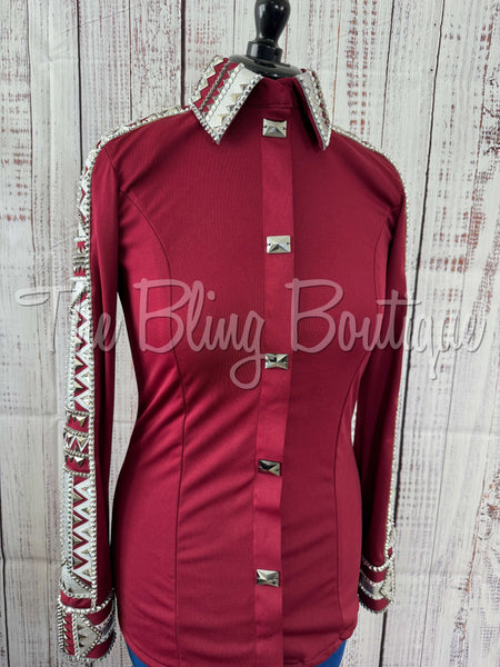 Burgundy & Silver Day Shirt Set (M)