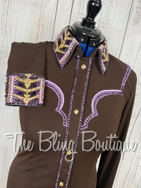 Chocolate Brown, Purple & Tan Day Shirt Set (Large)