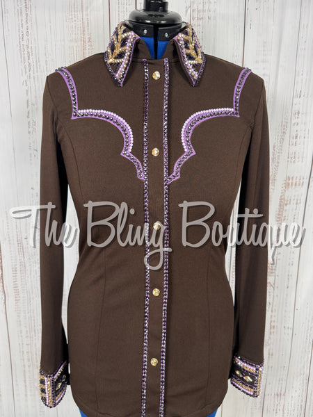 Chocolate Brown, Purple & Tan Day Shirt Set (Large)