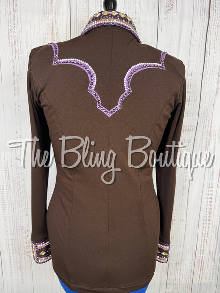 Chocolate Brown, Purple & Tan Day Shirt Set (Large)