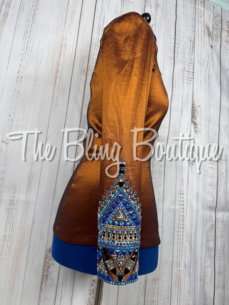Rust, Cornflower blue, Tan & Black Day Shirt Set (Large)