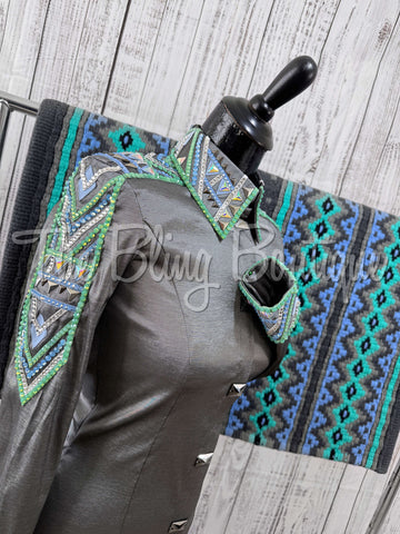 Grey, Periwinkle & Mint Day Shirt Set (S)