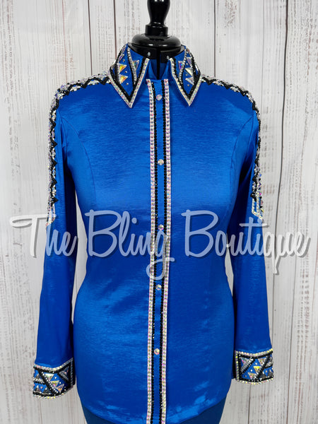 Royal Blue, Black & White Day Shirt Set (Medium) (Copy)