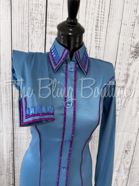 Holiday Exclusive Day Shirt- Periwinkle & Purple - (Small)