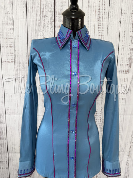 Holiday Exclusive Day Shirt- Periwinkle & Purple - (Small)