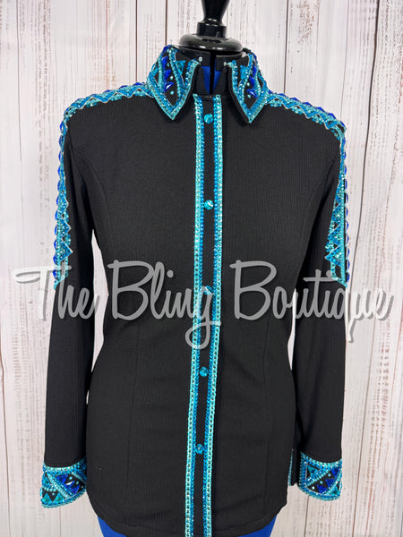 Black, Blue & Turquoise Day Shirt Set (Large)