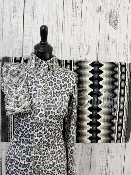 RE-ORDER Grey & White Leopard Day Shirt Set (Choose Your Size)