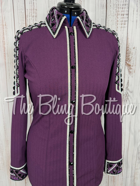Plum, Purple, Black & White Day Shirt Set (Large)