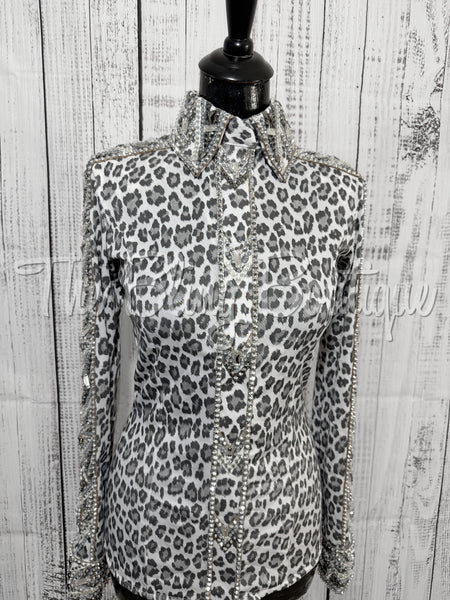 RE-ORDER Grey & White Leopard Day Shirt Set (Choose Your Size)