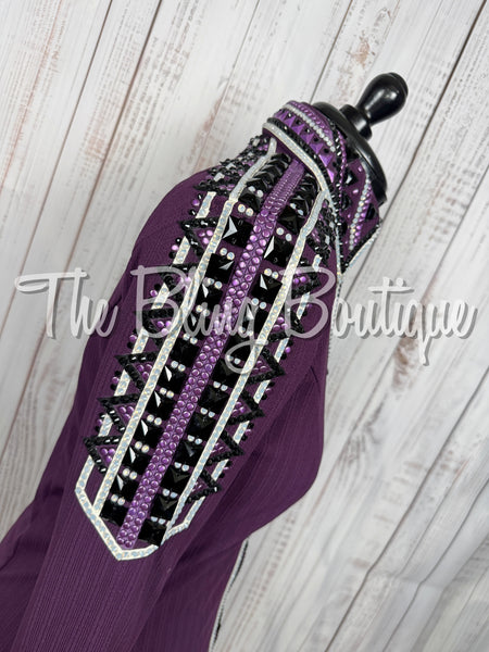 Plum, Purple, Black & White Day Shirt Set (Large)