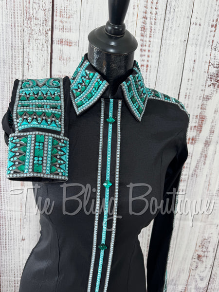 Black, Teal & Grey Day Shirt Set (S)
