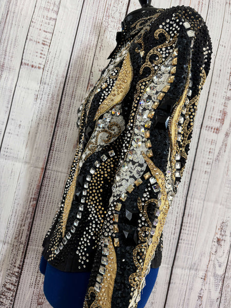 Consignment - Lindsey James Black, Tan & Gold Showmanship Jacket (M/L)