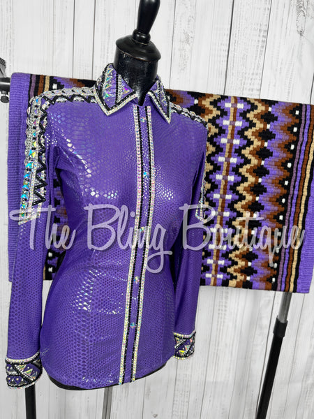 Purple Iridescent Day Shirt Set (Small)